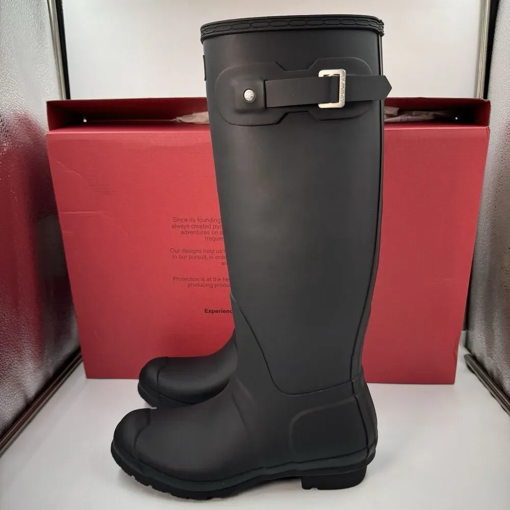Hunter Original Tour Tall Boot, Black Winter, Rain Boot, Women’s Size 9 New